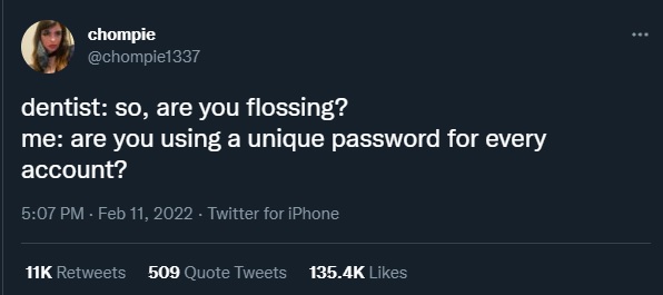 unique passwords